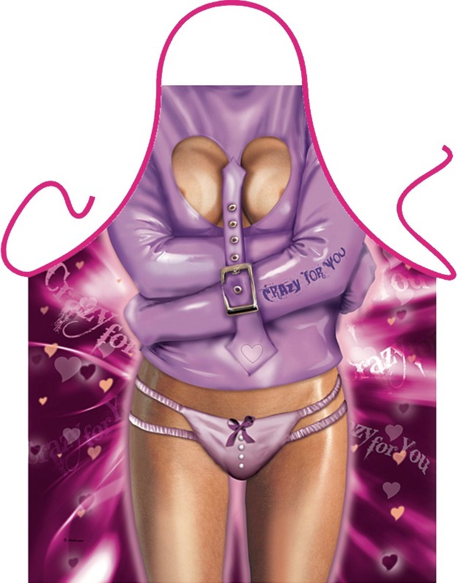Benza Schort Crazy For You vrouw - Sexy/Leuke/Grappige/Mooie Keukenschort