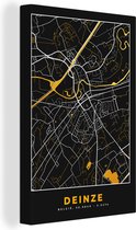 Peinture sur toile Deinze - Carte - Or - Carte - Plan de la ville - 60x90 cm - Décoration murale
