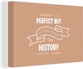 Canvas Schilderij Quotes - History - Geschiedenis - Studenten - 90x60 cm - Wanddecoratie