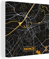 Peinture sur toile Deinze - Carte - Or - Plan de ville - Carte - 90x90 cm - Décoration murale