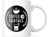 Tasse avec texte : Coffee jusqu'à cocktails | Mug drôle | Cadeaux drôles | Tasse de café | Gobelet à café | Tasse à thé | Tasse de thé