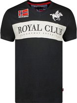 T-shirt V-hals Hals Zwart Royal Club Geographical Norway - M