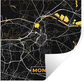 Stickers muraux - Plan - Plan - Plan de Ville - Mons - Or - 120x120 cm - Film Adhésif XXL