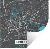 Stickers muraux - Plan de la ville - Grijs - Carte - Lokeren - België - Carte - 100x100 cm - Feuille adhésive XXL