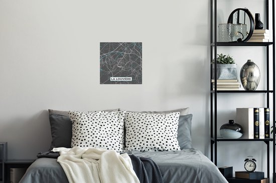 Stickers muraux - Carte - La Louvière - Blauw - Plan de la ville - Carte - 30x30 cm - Feuille adhésive