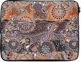 Laptophoes 15.6 inch - Patronen - Koala - Dieren - Australië - Laptop sleeve - Binnenmaat 39,5x29,5 cm - Zwarte achterkant