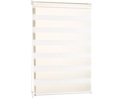 Blumtal Gestreepte Gordijnen - Transparante Rolgordijnen - Kant en Klaar - 60 x 195cm, Ivoor - Set van 1