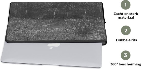 Pochette ordinateur 15 pouces 38x29 cm - Vincent van Gogh - Pochette Macbook & Laptop Représentation Zwart et blanc d'Asnières - Peinture de Vincent van Gogh - Pochette ordinateur portable avec photo