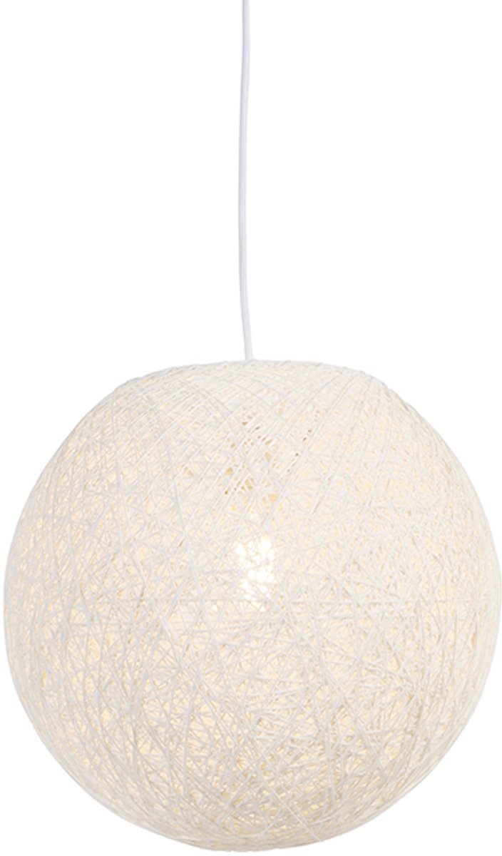 QAZQA Landelijke hanglamp wit 35 cm - Corda