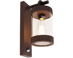 TRIO SAMBESI - Wandlamp - Roestkleur - excl. 1x E27 4W - Bewegingssensor - Buitenverlichting - IP44