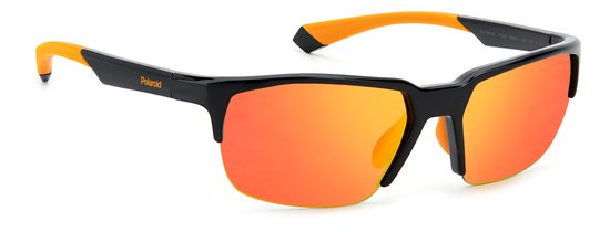 Polaroid unisexe Orange s'adapte à toutes les lunettes de soleil de sport polarisantes anti-dérapantes verres miroir lunettes réglables