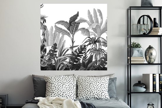 Stickers muraux - Jungle - Feuilles - Plantes - 120x120 cm - Film Adhésif XXL