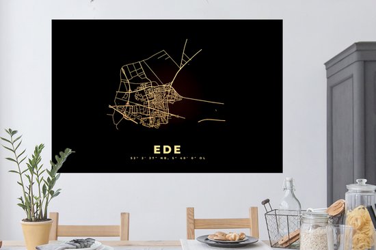 Stickers muraux - Plan d'étage - Plan de la ville - Carte - Ede - Nederland - 120x80 cm - Feuille adhésive