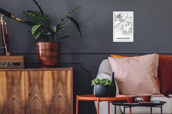 Muurstickers - Sticker Folie - Plattegrond - Kaart - Stadskaart - Maasplassen - 20x30 cm - Plakfolie - Muurstickers Kinderkamer - Zelfklevend Behang - Zelfklevend behangpapier - Stickerfolie