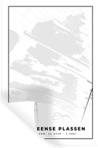 Muurstickers - Sticker Folie - Ankeveense Plassen - Nederland - Plattegrond - Kaart - Stadskaart - 20x30 cm - Plakfolie - Muurstickers Kinderkamer - Zelfklevend Behang - Zelfklevend behangpapier - Stickerfolie