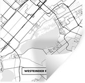 Muurstickers - Sticker Folie - Stadskaart - Kaart - Westeinder Plassen - Nederland - Plattegrond - 30x30 cm - Plakfolie - Muurstickers Kinderkamer - Zelfklevend Behang - Zelfklevend behangpapier - Stickerfolie