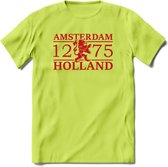 Amsterdam T-Shirt | Souvenirs Holland Kleding | Dames / Heren / Unisex Koningsdag shirt | Grappig Nederland Fiets Land Cadeau | - Groen - XL