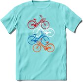 Amsterdam Bike City T-Shirt | Souvenirs Holland Kleding | Dames / Heren / Unisex Koningsdag shirt | Grappig Nederland Fiets Land Cadeau | - Licht Blauw - M