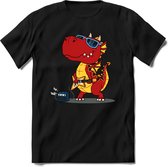 Dino Kinder T-Shirt Jongens / Meisjes  -  Leuk Dinosaurus Cadeau Shirt - grappige Spreuken, Zinnen en Teksten. Maat 122/128