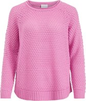 Vila Trui Viliomy  L/s O-neck Knit/ka 14073768 Fuchsia Pink Dames Maat - M