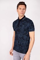 Gabbiano Poloshirt Polo Met Abstracte Allover Print 232534 Navy Mannen Maat - M