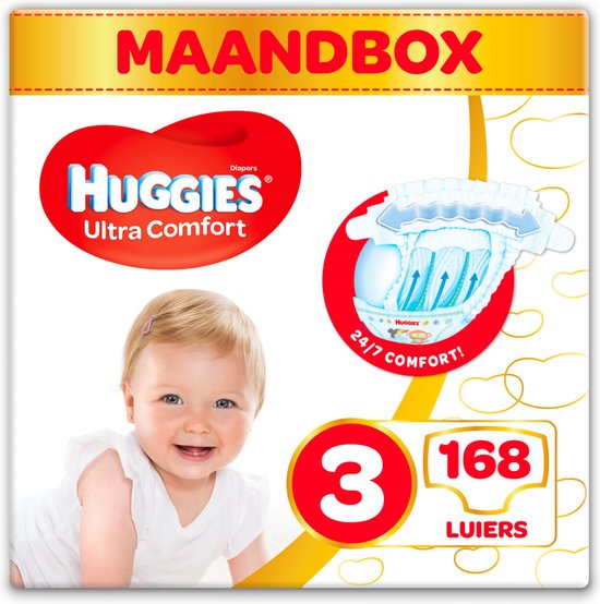 2x Huggies Ultra Comfort Luiers Maat 3 (4 - 9 kg) 168 stuks