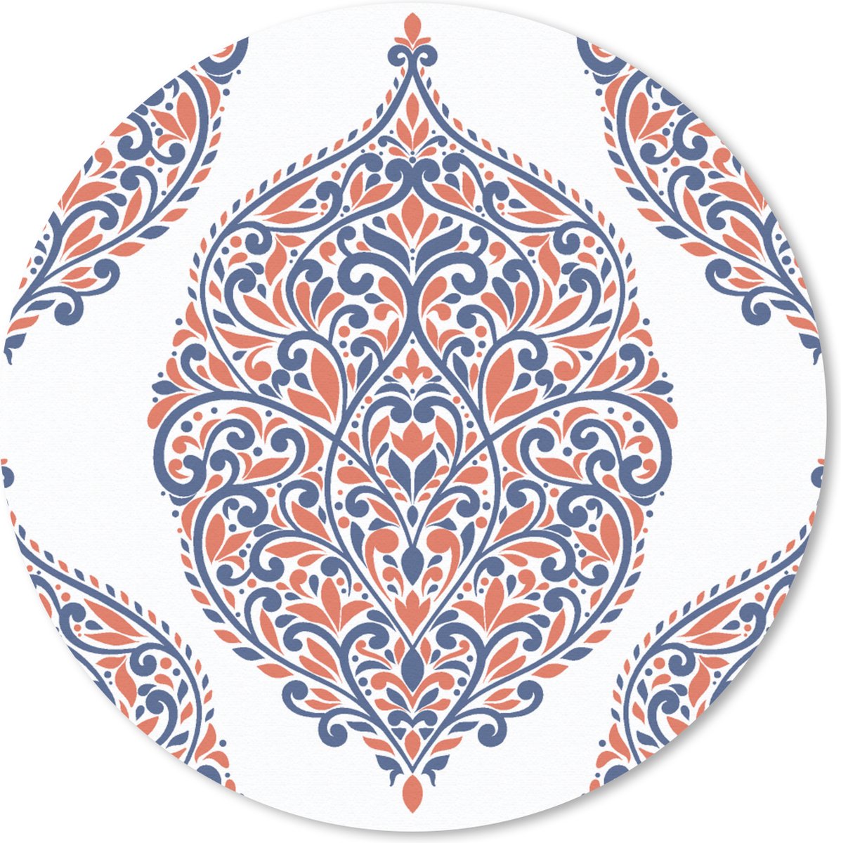 Muismat rond 20x20 cm - Mousepad Patronen - Blauw - Oranje - Ronde muismatten