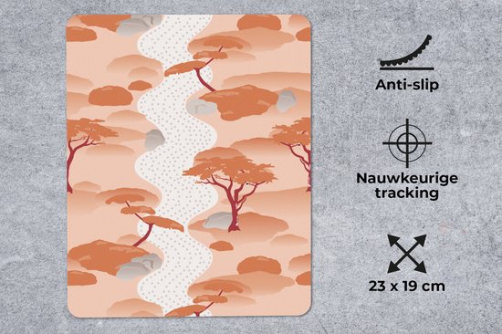 Muismat - Mousepad - Tuin - Japan - Patroon - Azië - 19x23 cm - Muismatten