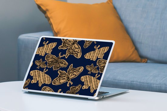 Sticker ordinateur portable - 14 pouces - Motif - Musique - Papillons