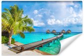 Fotobehang Tropische Vakantiehuizen Op De Malediven - Vliesbehang - 208 x 146 cm