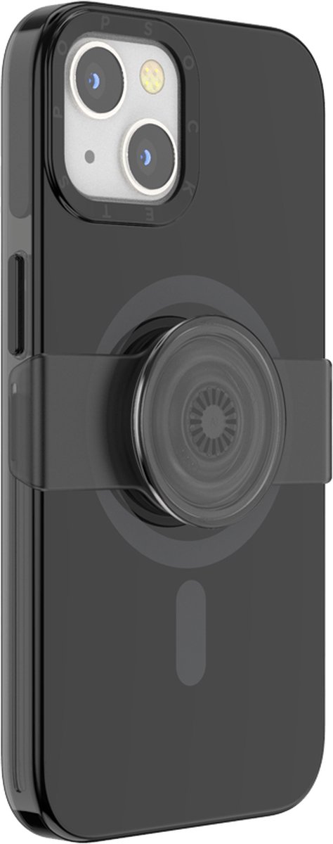 PopSockets PopCase met een magnetische ring - Telefoonhoesje met Telefoonbutton voor Apple iPhone 13 - Zwart