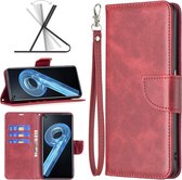 Oppo Find X5 Hoesje - MobyDefend Wallet Book Case Met Koord - Rood - GSM Hoesje - Telefoonhoesje Geschikt Voor Oppo Find X5
