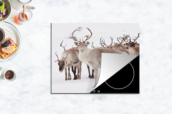 KitchenYeah® Inductie beschermer 65x52 cm - Een kudde rendieren - Kookplaataccessoires - Afdekplaat voor kookplaat - Inductiebeschermer - Inductiemat - Inductieplaat mat
