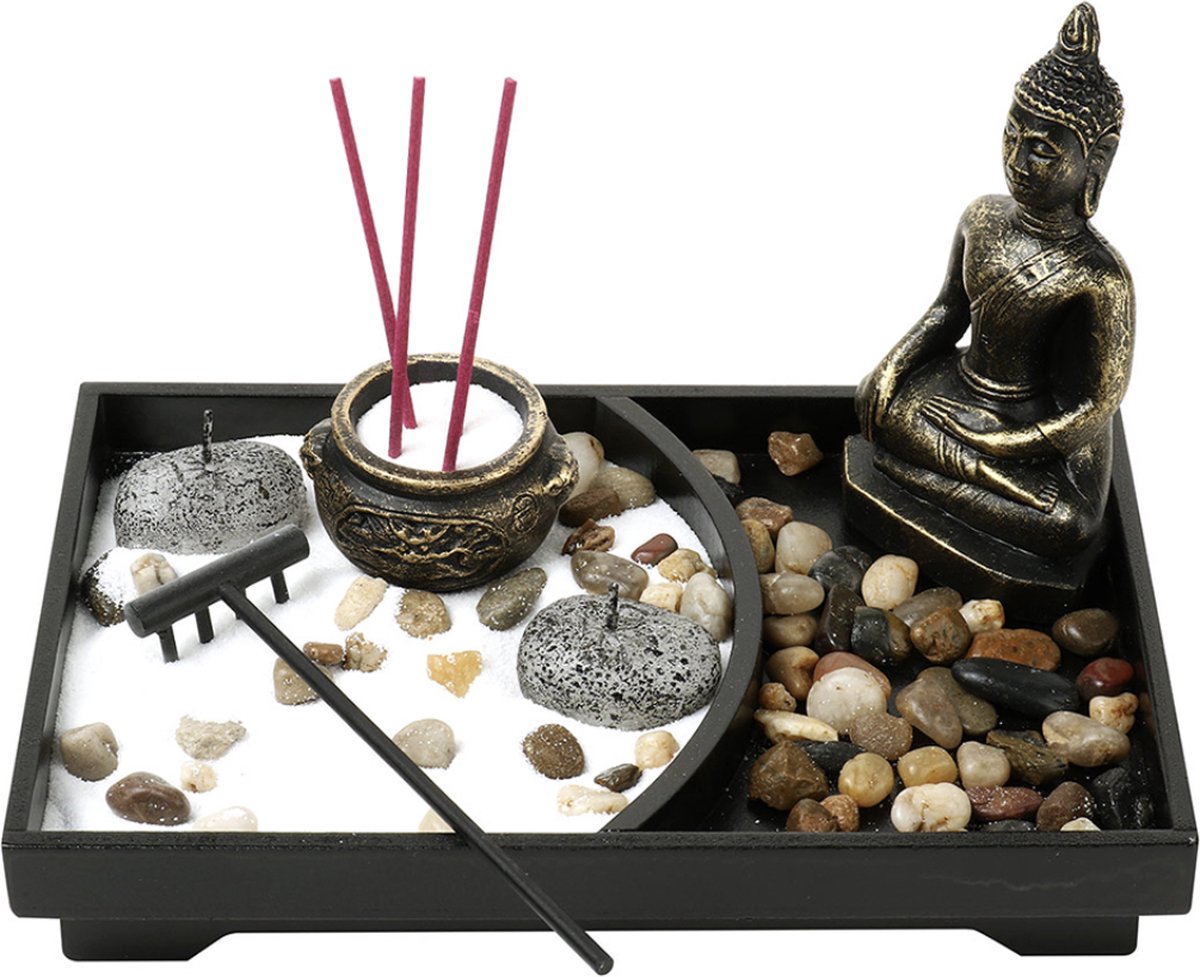 Winkrs | Zentuintje met Buddha | 22x15CM | Buddha, Boeddha, Yoga, Meditatie, Wierrook