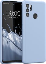 kwmobile telefoonhoesje geschikt voor Motorola Moto G60S - Hoesje met siliconen coating - Smartphone case in mat lichtblauw