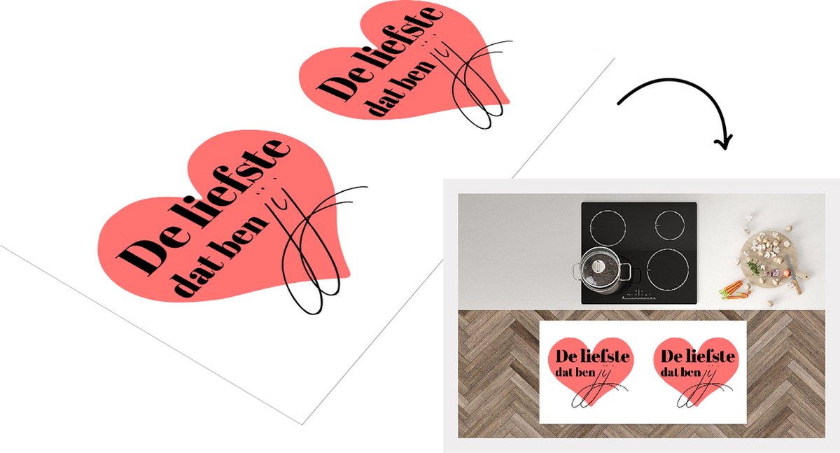 KitchenYeah Keukenloper - Loper keuken - Quotes - Liefde - De liefste dat ben jij - Spreuken - 120x60 cm - Keukenloper vinyl Multicolor