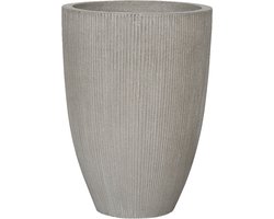 Pottery Pots - Plantenbak - Ben L - Ø40cm x H55cm - Light Grey vertically ridged