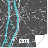 Poster Stadskaart – Grijs - Kaart – Visé – België – Plattegrond - 30x30 cm