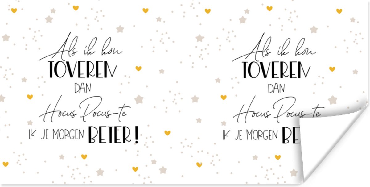 Poster Beterschap - Quotes - Sterren - Hocus pocus - 150x75 cm