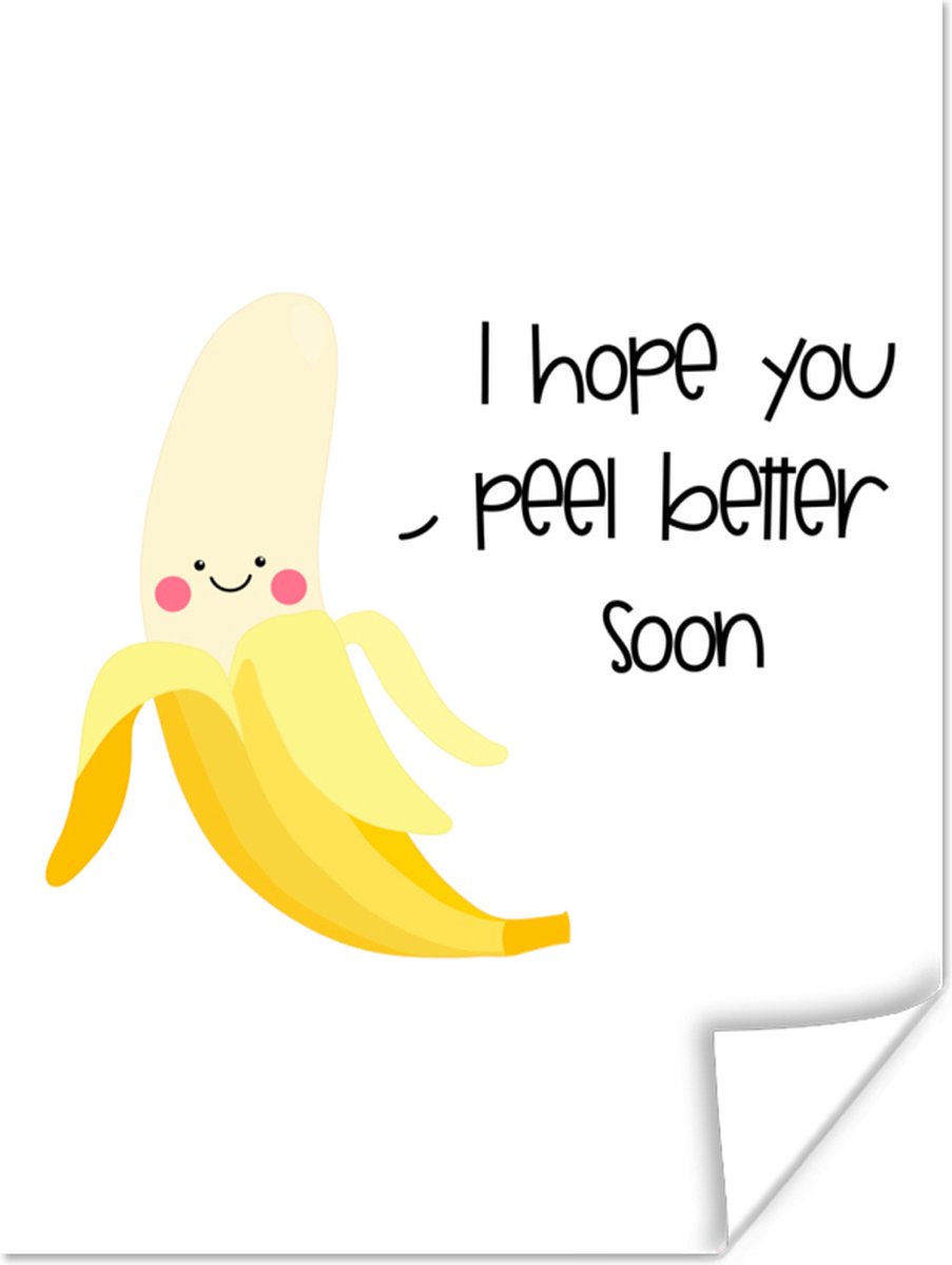Poster Sterkte - Quotes - Fruit - Bananen - 60x80 cm