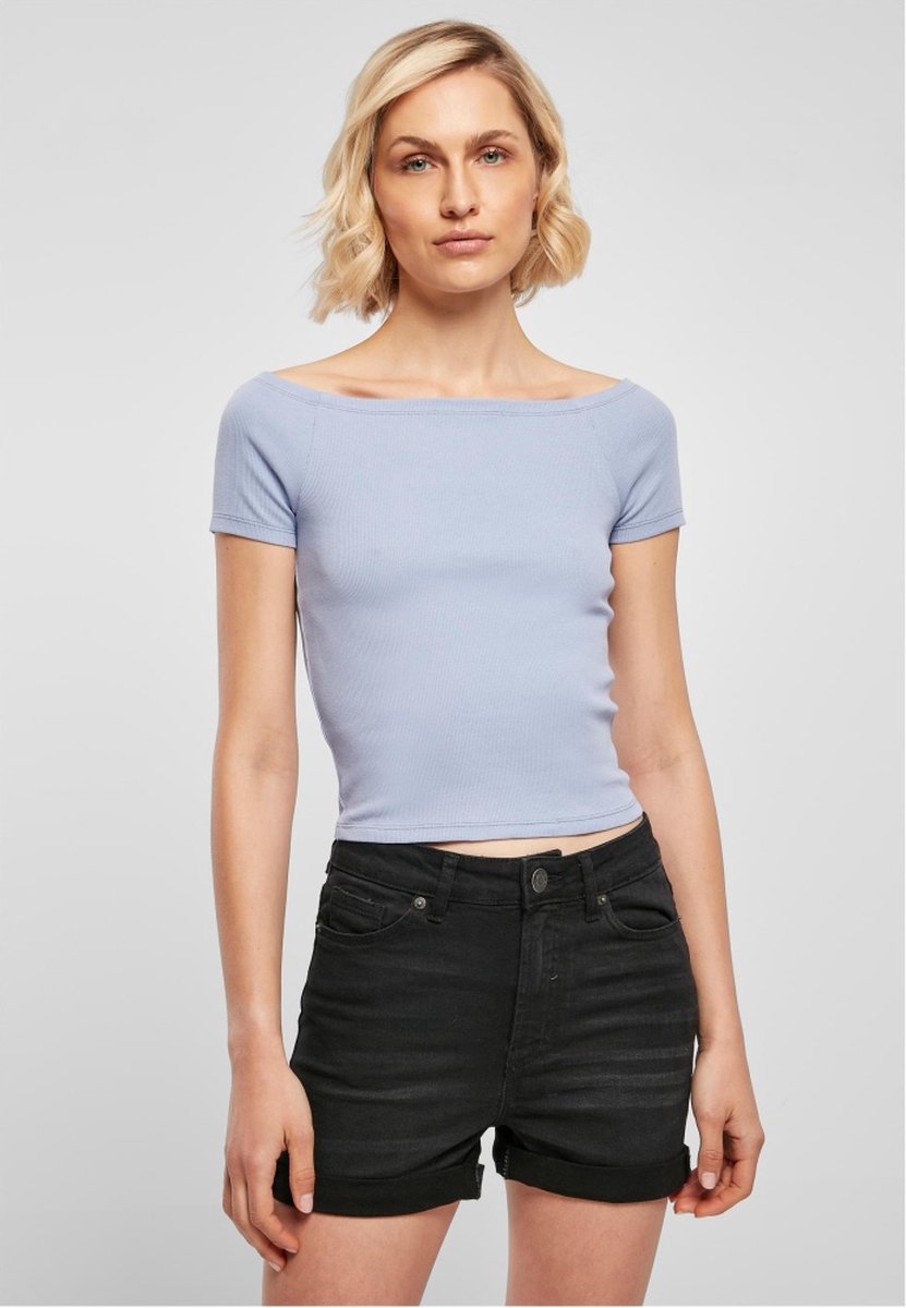 Urban Classics Rib Off shoulder top 5XL Blauw
