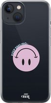 xoxo Wildhearts case voor iPhone 13 - Smiley Pink - xoxo Wildhearts Transparant Case