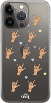 xoxo Wildhearts case voor iPhone 13 Pro - Rock Hands Nude - xoxo Wildhearts Transparant Case