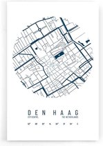 Walljar - Stadskaart Den Haag Centrum IV - Muurdecoratie - Poster