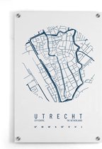 Walljar - Stadskaart Utrecht Centrum IV - Muurdecoratie - Plexiglas schilderij