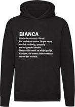 Bianca Hoodie | jarig | Verjaardagkado | verjaardag kado | Cadeau | Unisex | Trui | Sweater | Capuchon | Zwart