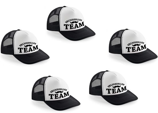 8x pièces casquette snapback noir enterrement de vie de jeune fille / casquette camionneur Bachelorette Team hommes - Bachelorette homme articles / casquettes