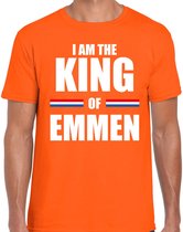 Koningsdag t-shirt I am the King of Emmen - oranje - heren - Kingsday Emmen outfit / kleding / shirt XL
