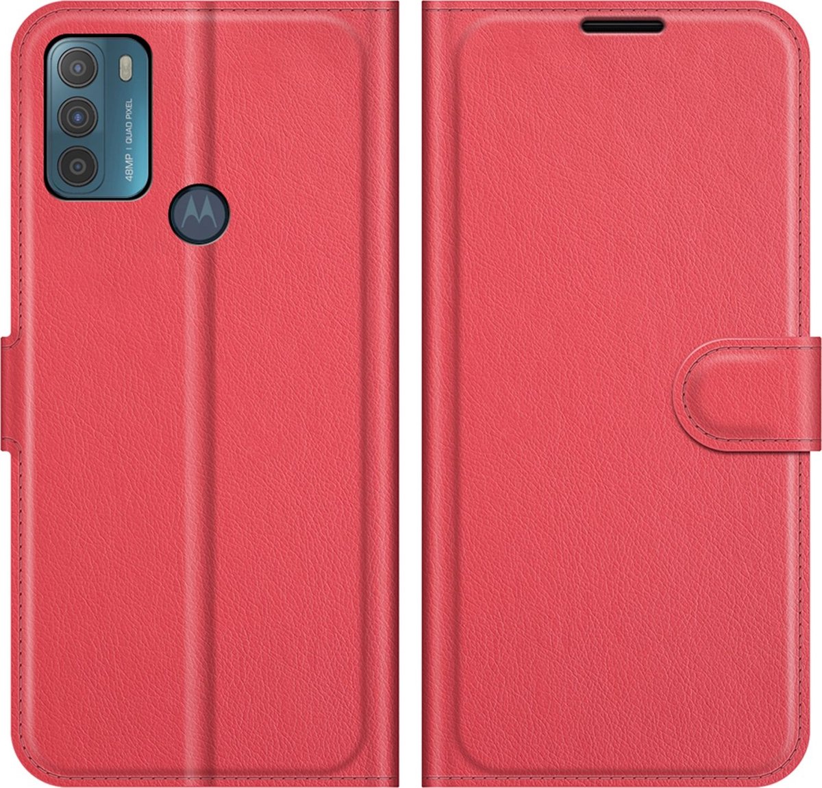 Mobigear Telefoonhoesje geschikt voor Motorola Moto G50 Hoesje | Mobigear Classic Bookcase Portemonnee | Pasjeshouder voor 3 Pasjes | Telefoonhoesje voor Pinpas / OV Kaart / Rijbewijs - Rood