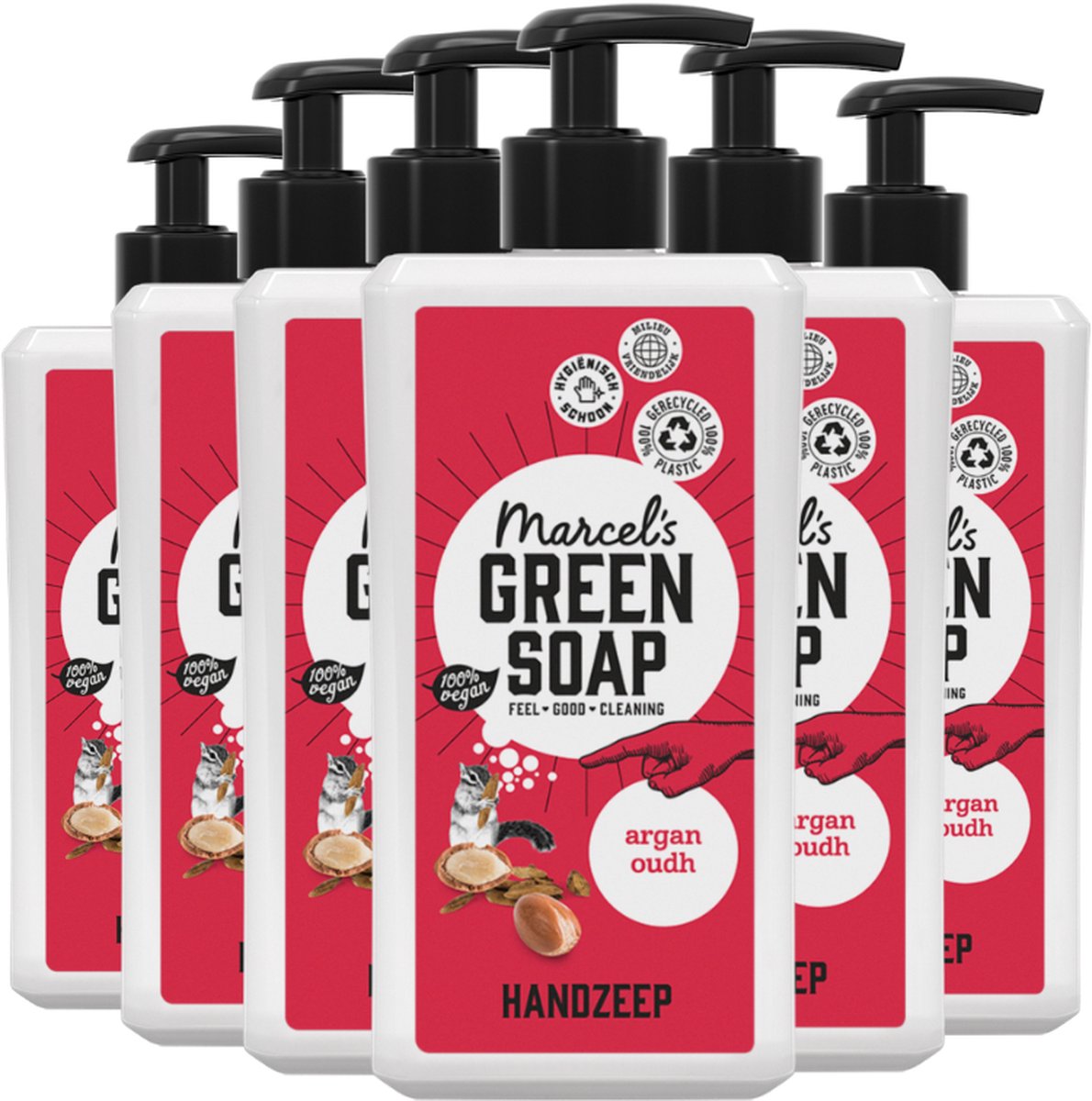 Marcel's Green Soap Handzeep Argan & Oudh - 6 x 500 ml
